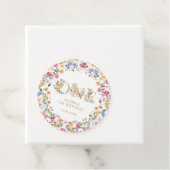 meisje met kleine wilde bloem 1e verjaardag bedankjes labels (In situ)