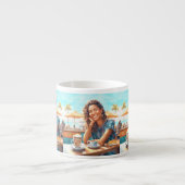 Meisje met koffiepauze espresso kop (Voorkant)