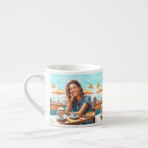 Meisje met koffiepauze