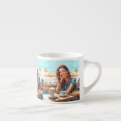 Meisje met koffiepauze espresso kop (Rechts)