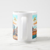 Meisje met koffiepauze grote koffiekop (Achterkant)