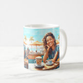 Meisje met koffiepauze koffiemok (Voorkant rechts)