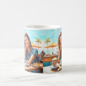 Meisje met koffiepauze koffiemok (Center)