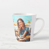 Meisje met koffiepauze latte mok (Rechts)