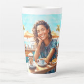 Meisje met koffiepauze latte mok (Voorkant)