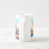 Meisje met koffiepauze porselein kop (Achterkant)