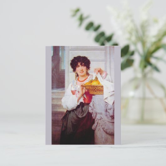 Meisje met korf Sinaasappels en leemten van Cot Briefkaart (Staand voorkant)