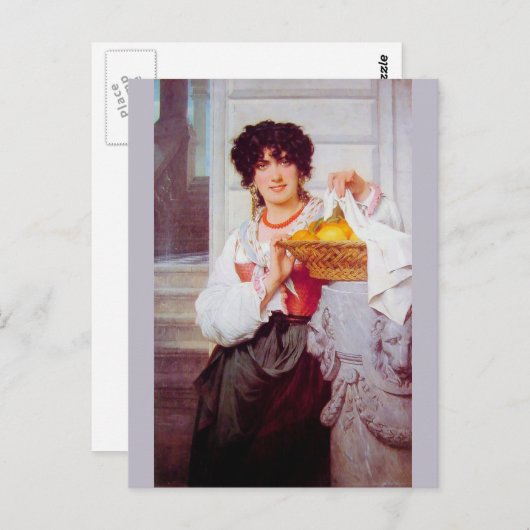 Meisje met korf Sinaasappels en leemten van Cot Briefkaart (Voorkant / Achterkant)