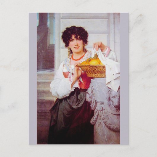 Meisje met korf Sinaasappels en leemten van Cot Briefkaart (Voorkant)