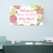 Meisje met krans Roze rozen Gele citroen Baby Show Spandoek (Beurs)