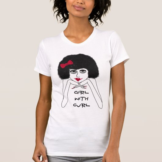 Meisje Met Krul Dames Tshirt (Voorkant)