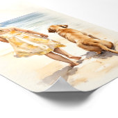 Meisje met labrador poster (Hoek)