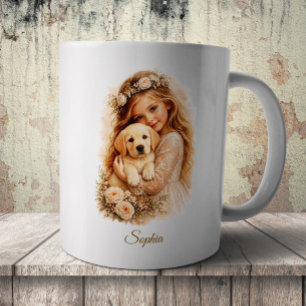 Meisje Met Labrador Puppy Koffiemok