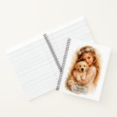 Meisje Met Labrador Puppy Notitieboek (Binnen)