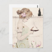 Meisje met Lamp Art Briefkaart (Voorkant / Achterkant)