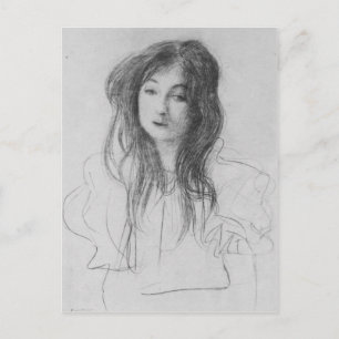 Meisje met lang haar van Gustav Klimt Briefkaart