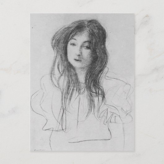 Meisje met lang haar van Gustav Klimt Briefkaart (Voorkant)