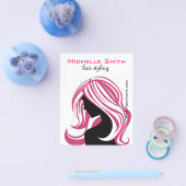 Meisje met Lang Roze Haar Kapsalon Schoonheidssalo Flyer (Enkel)