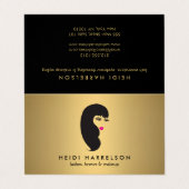 Meisje met Lashes Faux Gold Nazorg Visitekaartje (Buitenkant ongevouwen)