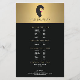 Meisje met Lashes op Faux Gold Beauty Flyer