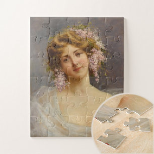 Meisje met Lilacs, Achille Beltrame Art Legpuzzel