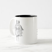 Meisje met lint tweekleurige koffiemok (Voorkant links)