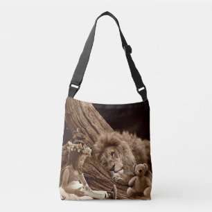 Meisje met Lion en Teddy Bear Crossbody Tas