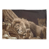 Meisje met Lion en Teddy Bear Kussensloop (Achterkant)