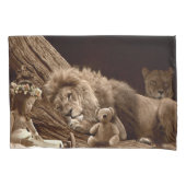 Meisje met Lion en Teddy Bear Kussensloop (Voorkant)