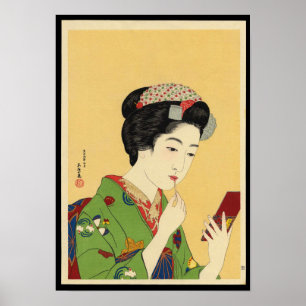 Meisje met lipstick poster