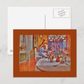 Meisje met Loom en Flowers Briefkaart (Voorkant / Achterkant)