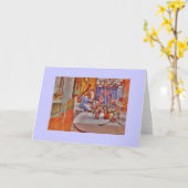 Meisje met Loom en Flowers Kaart (Gele Bloem)