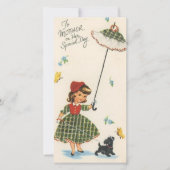  meisje met loophond op moederdag feestdagenkaart (Voorkant)