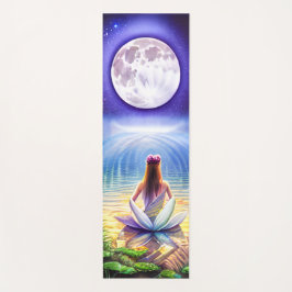 Meisje met Lotus Flower Full Moon Yogamat