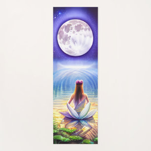 Meisje met Lotus Flower Full Moon Yogamat