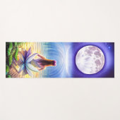 Meisje met Lotus Flower Full Moon Yogamat (Voorkant (horizontaal))