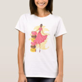 Meisje met Macarons roze T-shirt (Voorkant)