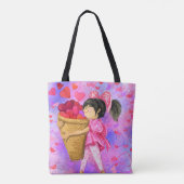Meisje met mand Canvas tas Gift (Achterkant)