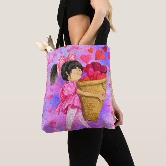 Meisje met mand Canvas tas Gift (Dichtbij)