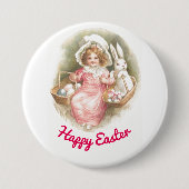 meisje met manden Button (Voorkant)