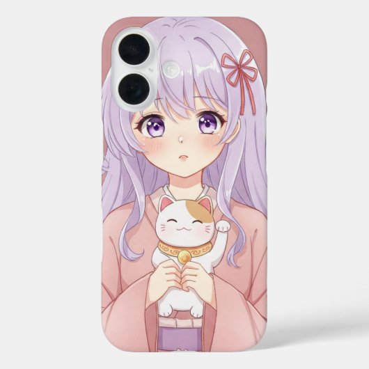 Meisje met Maneki-Neko door Natasha Us Case-Mate iPhone Case (Achterkant)