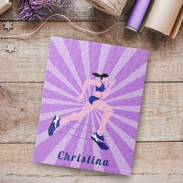 Meisje met marathonloper Jogger Pink Name Cute Legpuzzel