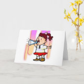 Meisje met Megafone Kaart (Gele Bloem)