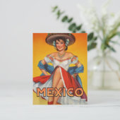 meisje met Mexico, briefkaart reizen (Staand voorkant)