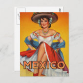 meisje met Mexico, briefkaart reizen (Voorkant / Achterkant)