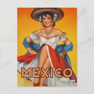  meisje met Mexico, briefkaart reizen