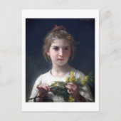 Meisje met Mimosa, Bouguereau Briefkaart (Voorkant)