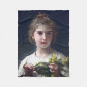 Meisje met Mimosa, Bouguereau Fleece Deken (Voorkant)