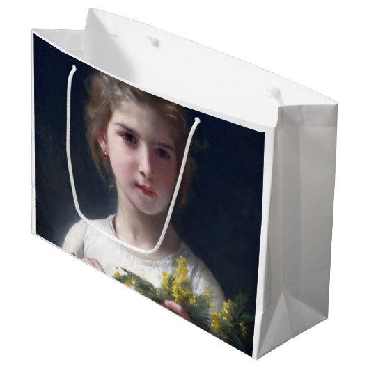 Meisje met Mimosa, Bouguereau Groot Cadeauzakje (Voorkant Gekanteld)