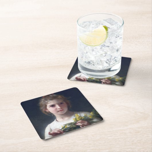 Meisje met Mimosa, Bouguereau Kartonnen Onderzetters (Insitu)